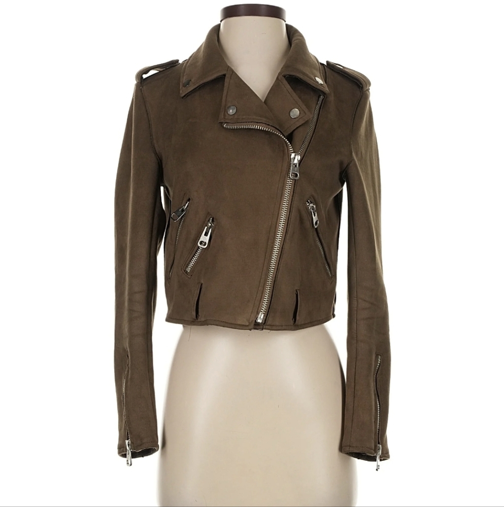 *LAST CHANCE* Suede Crop Biker Jacket